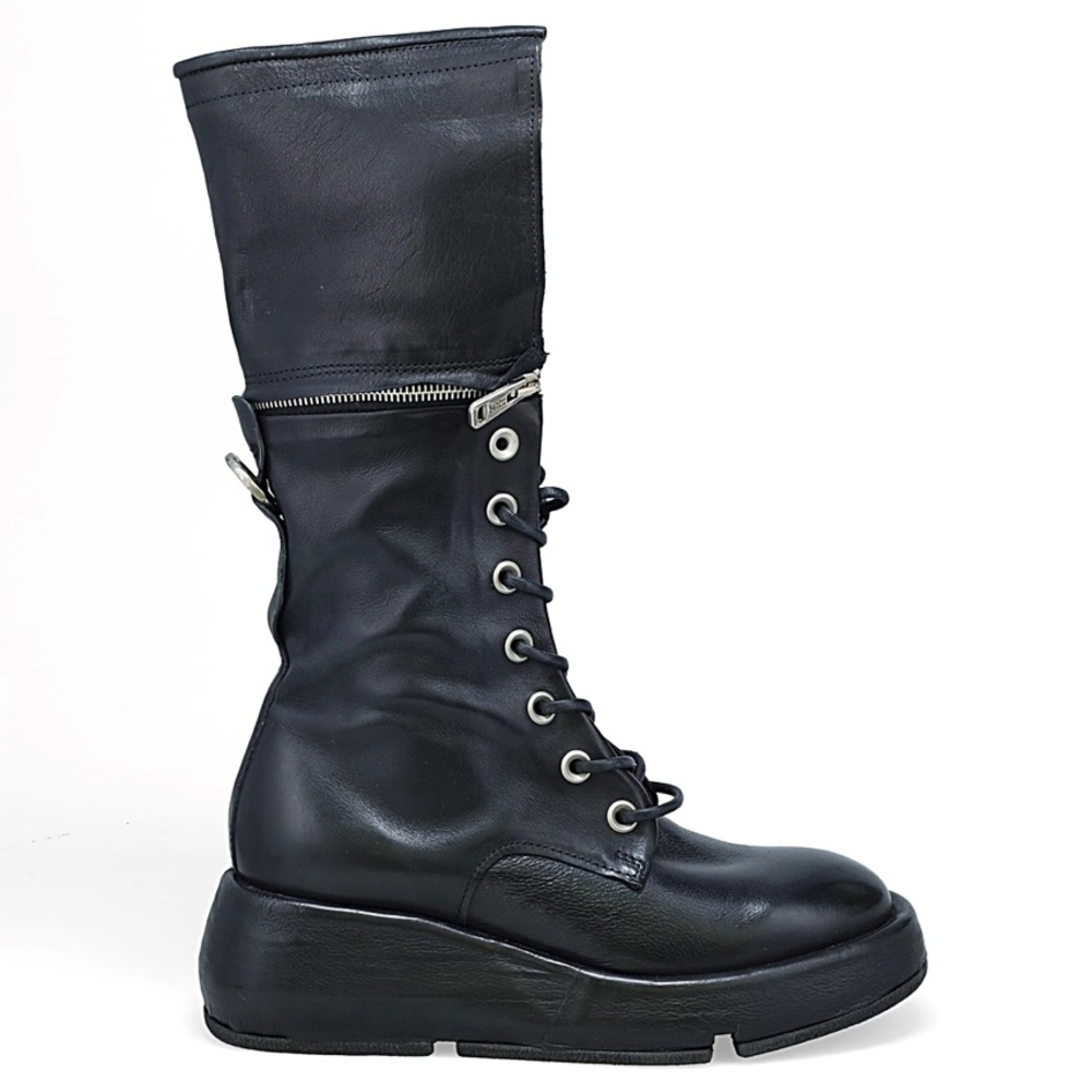 NEW AS98 37 6.5-7 NEW THIS SEASON FROM GERMANY NERO MID CALF CONVERTIBLE BOOT
